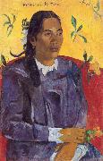 Paul Gauguin Woman with a Flower (nn03) oil painting artist